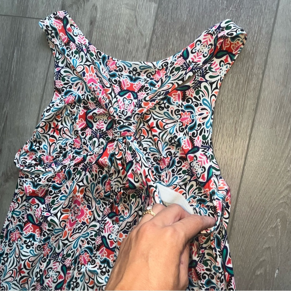 Cynthia Rowley Floral Athletic Dress L racer back - Picture 4 of 7
